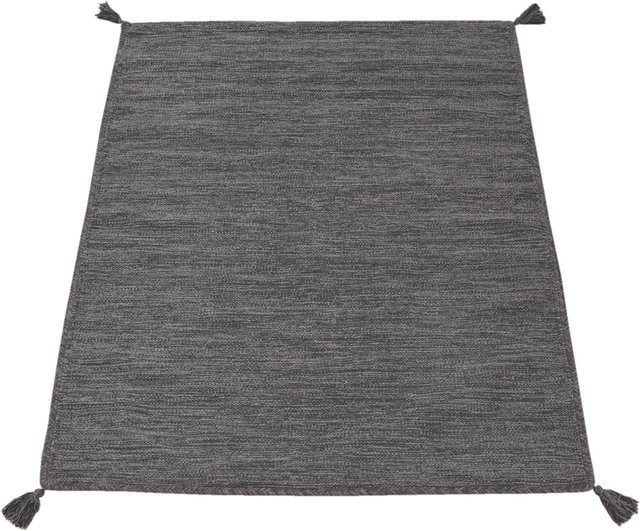 Handwebteppich Kilian in Grau, Blau und Weiß, Rechteckig, B/T: 200 x 290 cm - Bild 1