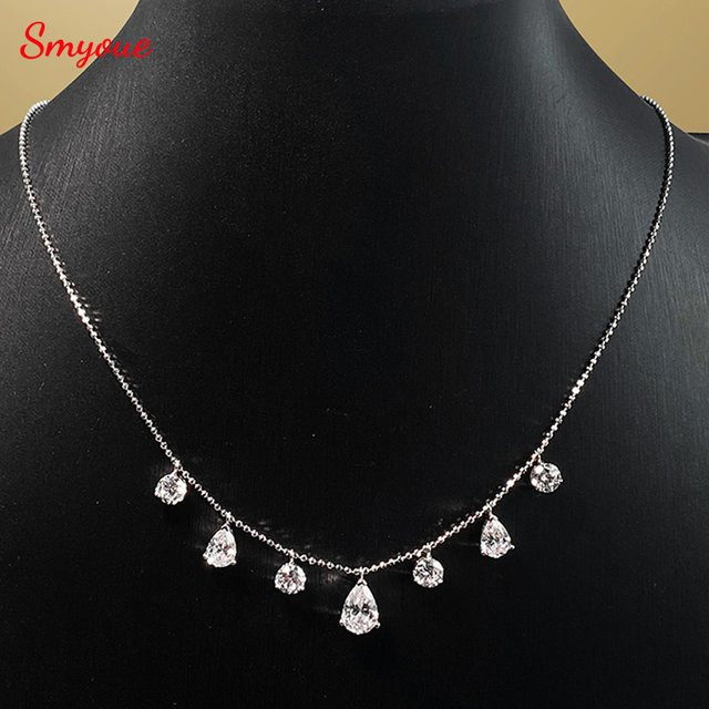 Smyoue Halskette, Moissanit, 925 Silber, vergoldet, Damen - Bild 1