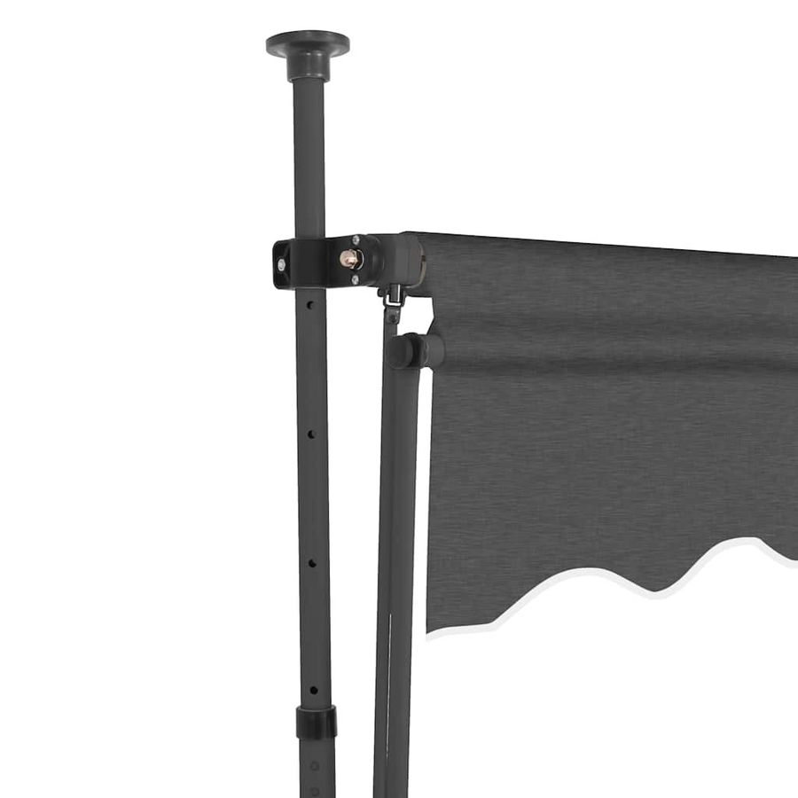 Vidaxl Handaufrollbare Markise mit LED in Anthrazit, Breite: 300 cm - Bild 4