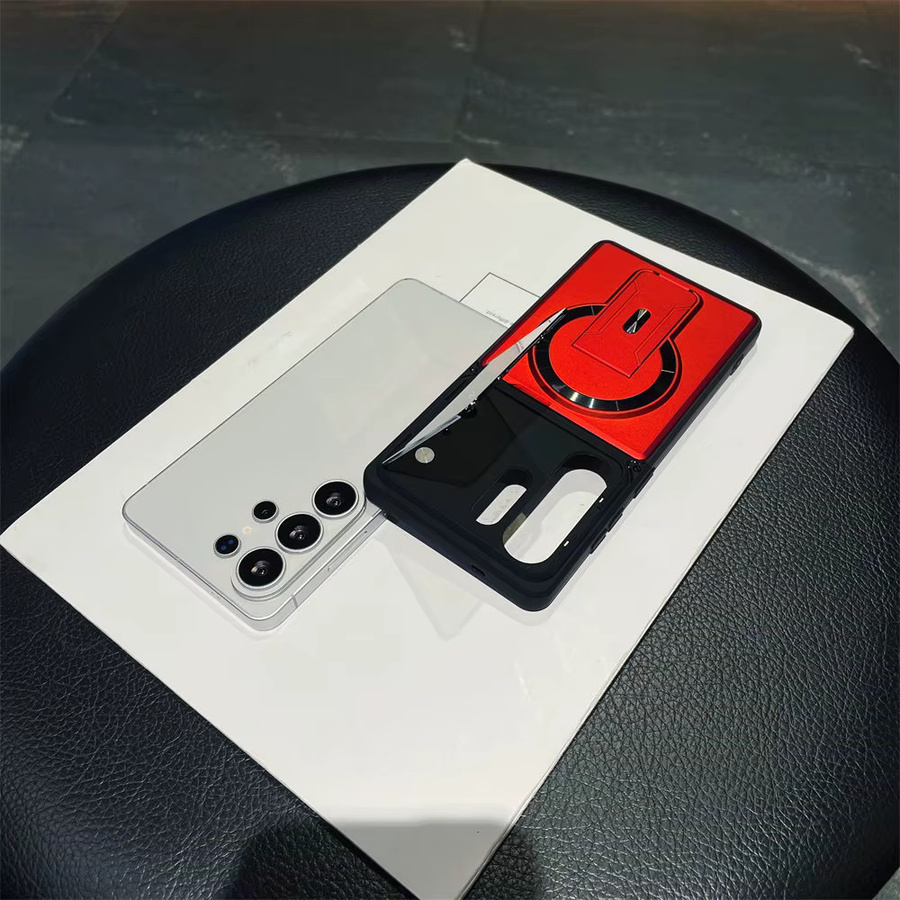 Magnetische Hülle mit unsichtbarem Ständer und Linsenschutz für Samsung Galaxy S26 S25 S24 S23 Ultra A57 A56 A37 A36 A27 A26 A17 A16 in Rot - Bild 2