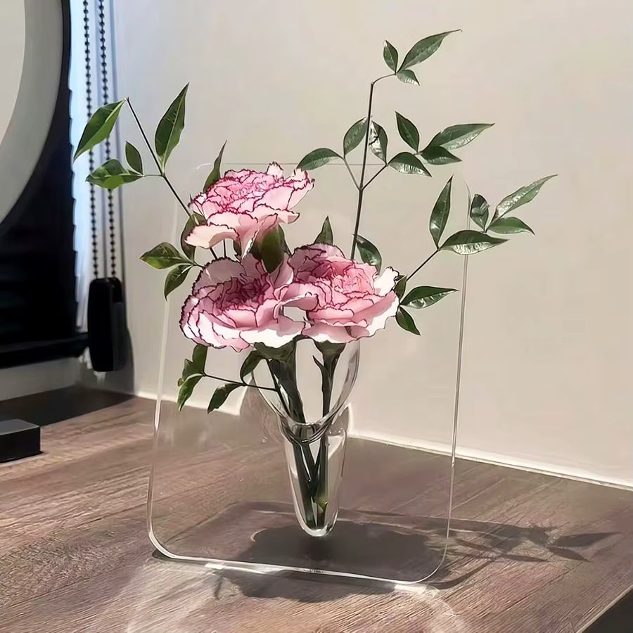 YOCITY Moderne Acryl-Vase Transparent als Fotorahmen für Hydroponik und Wohndekor - Bild 4