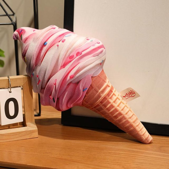 Yiran Toy Eistüte Plüschkissen in verschiedenen Farben, dekoratives Snack-Kissen aus Polyester - Bild 1