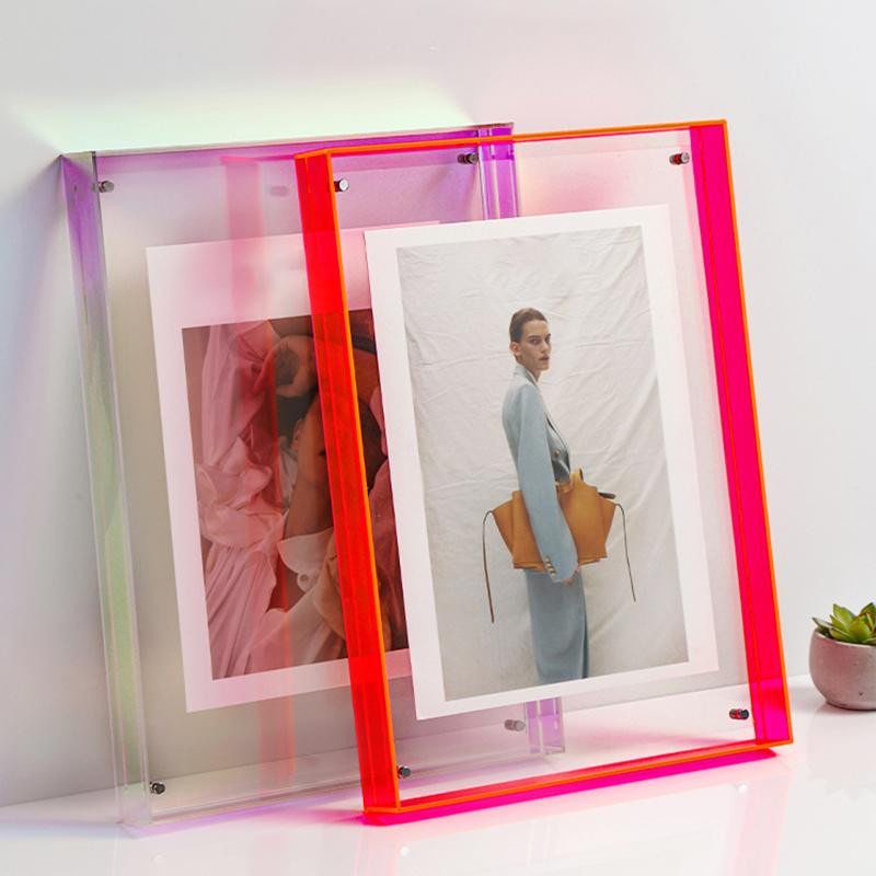 Moderner Acryl-Fotorahmen 1Eternal Love in Multicolor, transparener Bilderrahmen für Tisch und Wand, Breite: 11 cm, Höhe: 14 cm - Bild 1