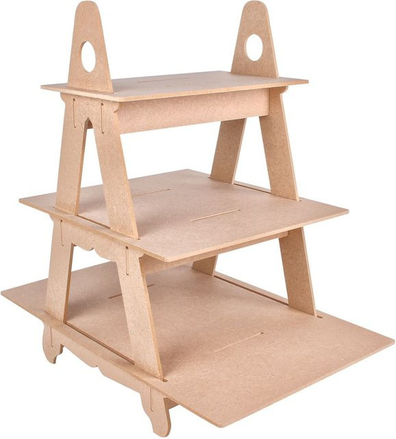 Pronty Crafts Deko-Pflanzentreppe aus MDF in Beige, B/T/H: 42,0 x 42,0 x 25,5 cm - Bild 1