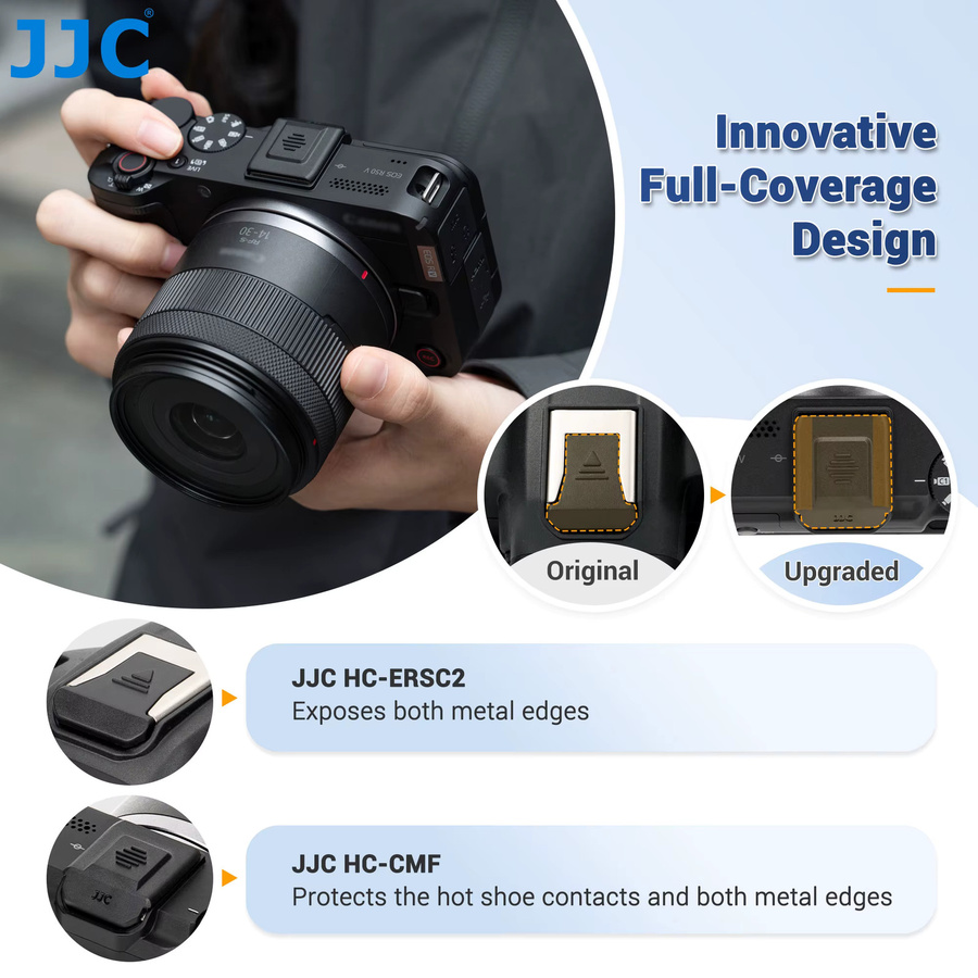 JJC Blitzschuhabdeckung Schwarz für Canon R50, R5II, R6 Mark III, R10, R8, R7, R5C, R3, R1 und PowerShot V1 als Ersatz für ER-SC2 - Bild 2