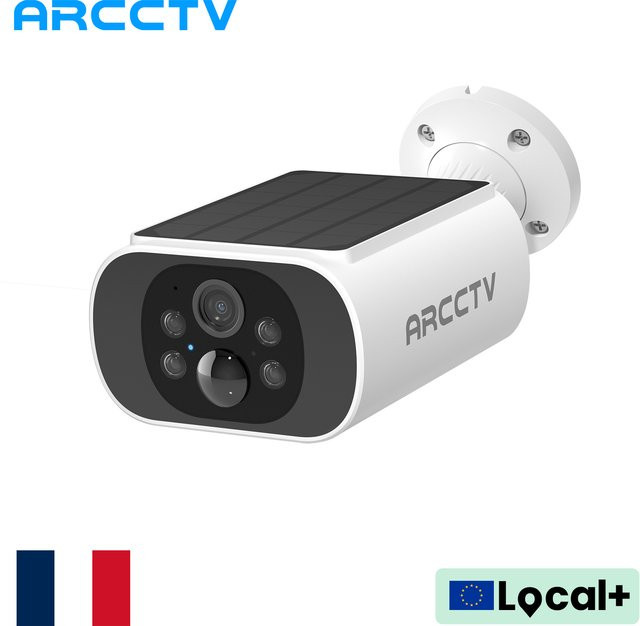 ARCCTV 2K WiFi Solarkamera in Weiß mit Nachtsicht, Zwei-Wege-Gespräch und Sirenenalarm, wasserdichte Outdoor IP66 Überwachungskamera - Bild 1
