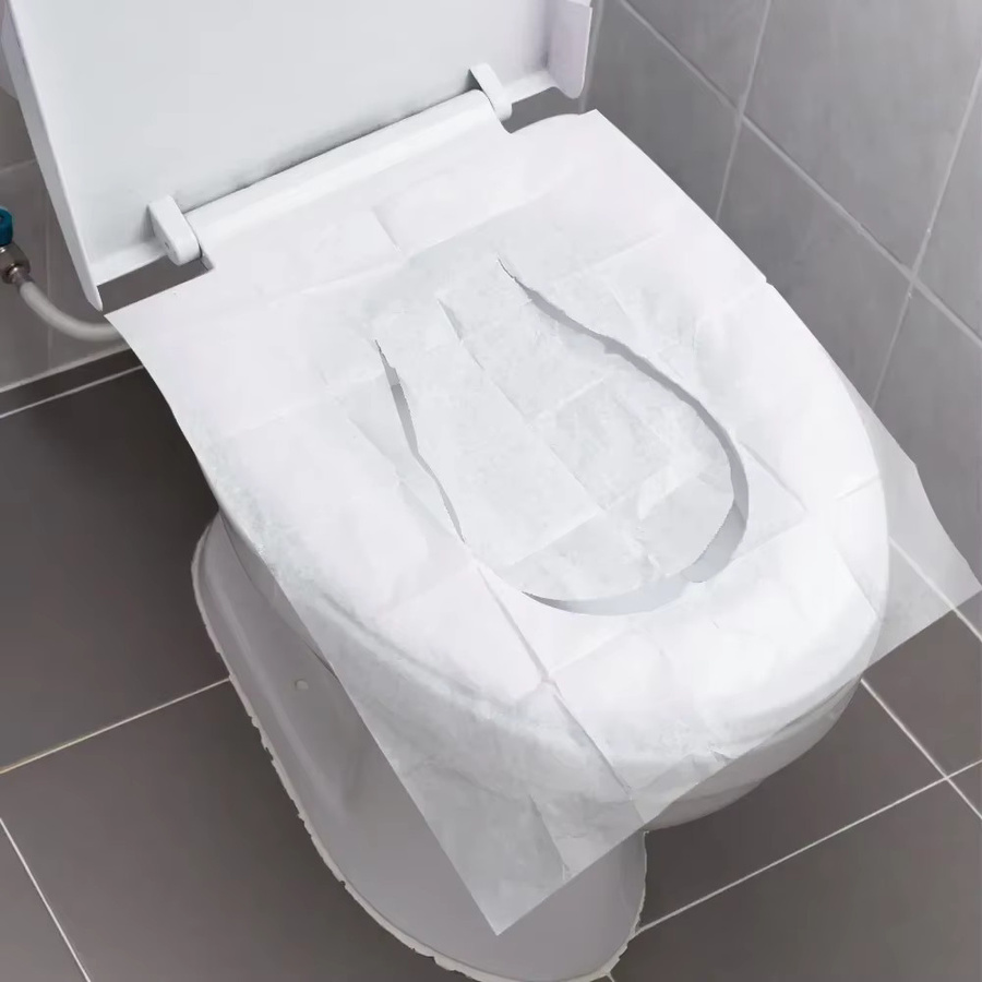 Vvocci Einweg Toilettensitz aus Papier, wasserdichte und lösliche Toilettensitzbezüge für Reisen und Camping, Weiß - Bild 2