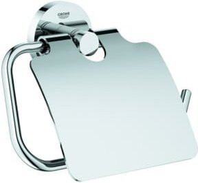 Grohe WC-Papierhalter Essentials mit Deckel und verdeckter Befestigung in Silber - Bild 1