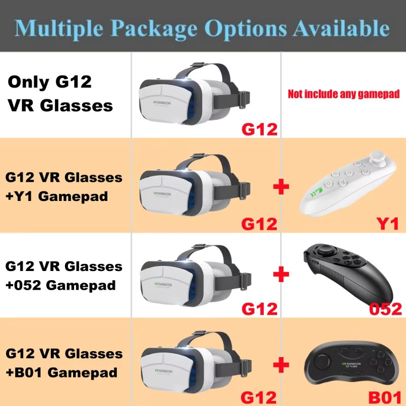VR SHINECON G12 Virtual-Reality-Brille in Weiß für Smartphones von 4,5 bis 7 Zoll mit HD 3D-Funktion und Joystick-Unterstützung - Bild 6