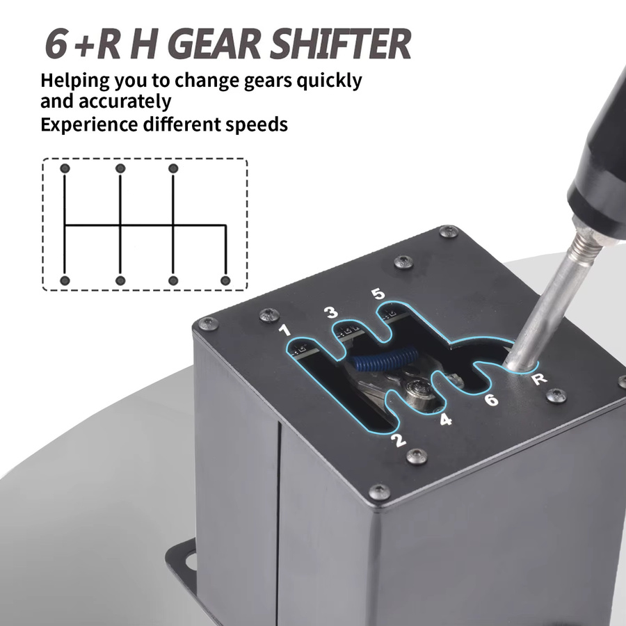 USB Handbremse und H-Schaltknauf Set für Logitech G29, Schwarz, kompatibel mit PC - Bild 2