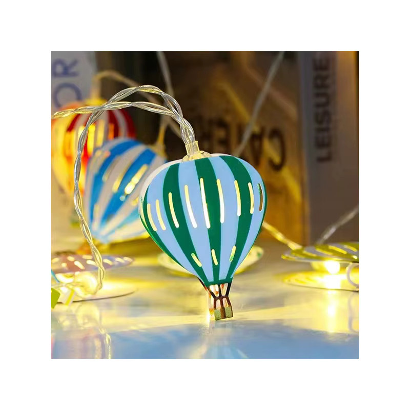 LED Heißluftballon Lichterkette Warmweiß mit 10 LEDs für Kinderzimmer und Partydekoration, Länge: 1,65 m - Bild 2