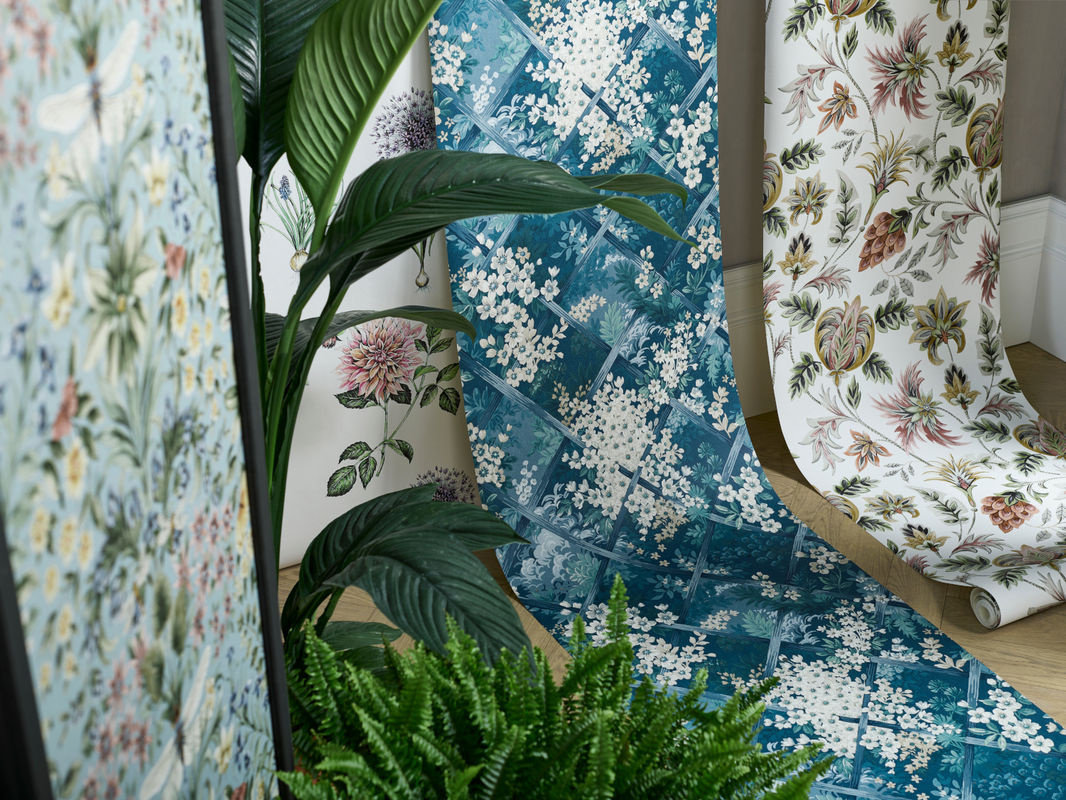 Clarke & Clarke Tapete Maymont Midnight in Blau mit floralem Naturdesign als Vlies-Tapete - Bild 3