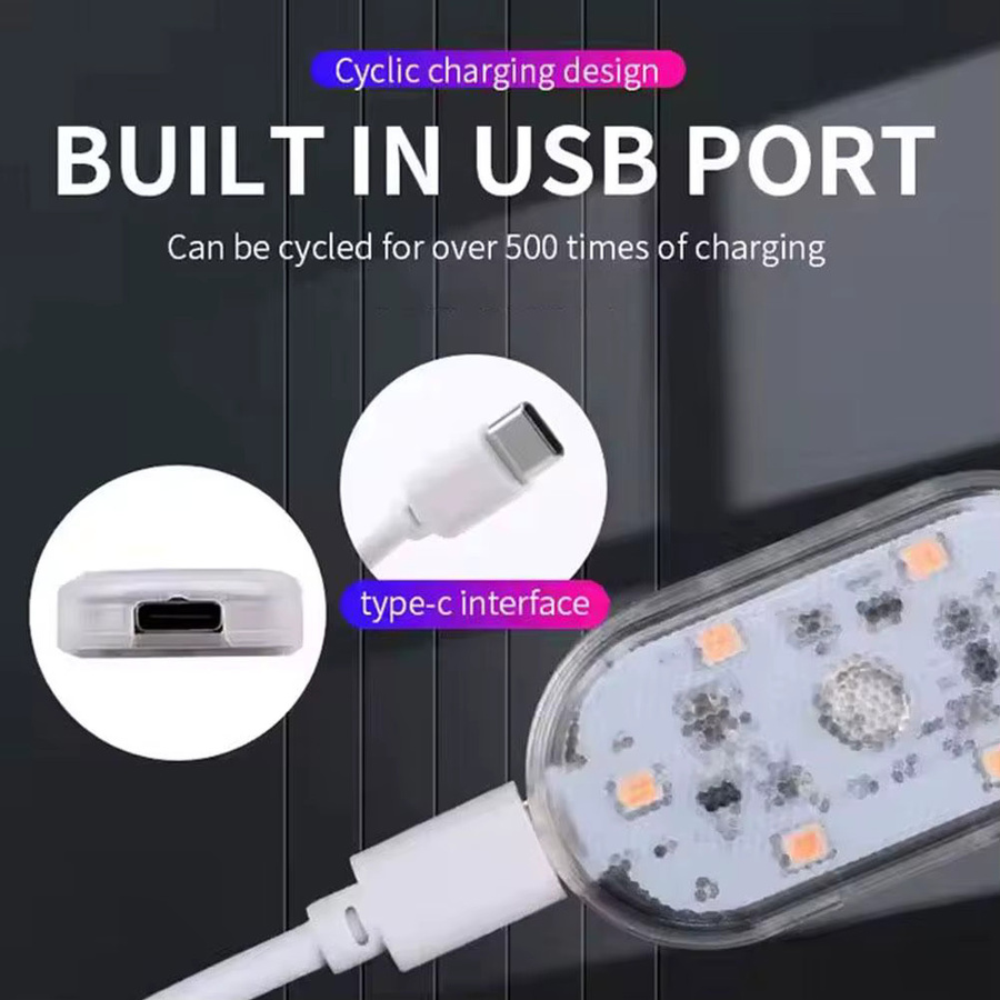 Drahtlose LED Auto Innenbeleuchtung mit Touch-Funktion und USB-Ladefunktion in Weiß - Bild 2