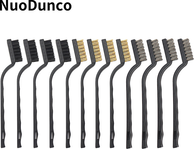 Mini-Drahtbürsten-Set von SI FANG mit Edelstahl, Nylon und Messing zur Rostentfernung und Reinigung in Silber - Bild 1