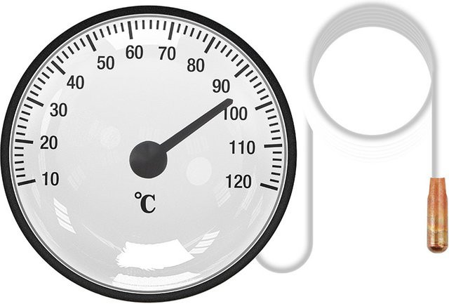 Zifferblattthermometer 0-120 °C mit Sensor und 144 cm Kabel für Pools, Hot Springs und Aquarien in Weiß - Bild 1