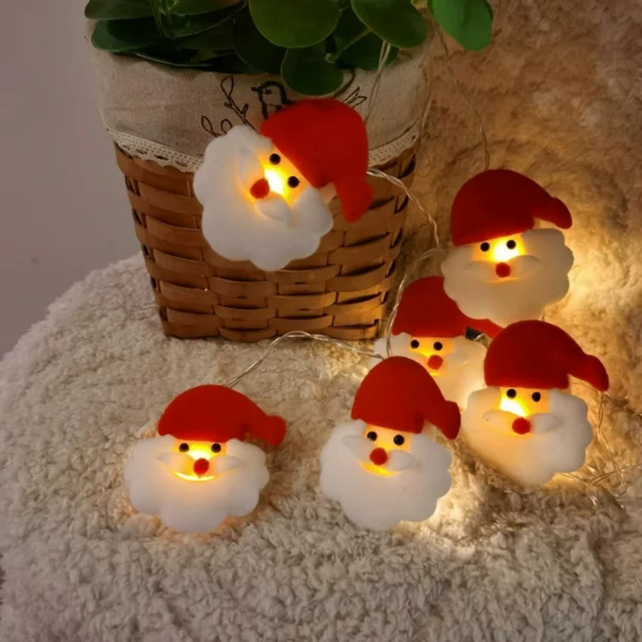 Peach Forest Weihnachtliche Santa Claus Lichterkette mit 10 oder 20 LEDs für Haus und Garten, batteriebetrieben - Bild 4
