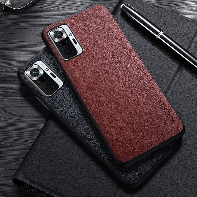 Business Leder Hülle für Xiaomi Redmi Note 10 Pro Max 10T 10s in Schwarz - Bild 1
