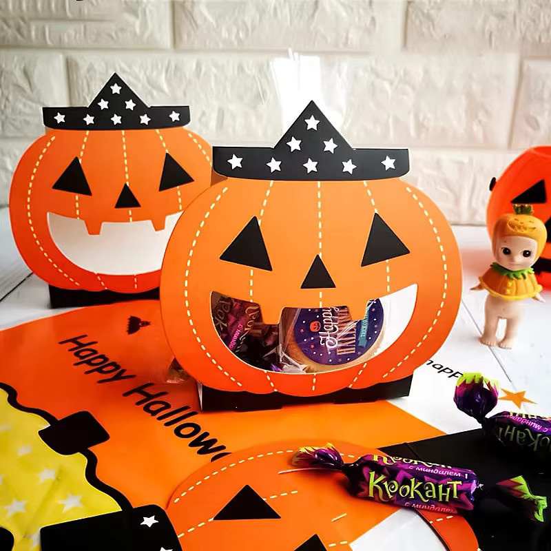 24 Stück Halloween Candy Box aus Papier in Kürbis und Geist Form, Orange, Süßigkeitenverpackung für Kinder und Erwachsene - Bild 3
