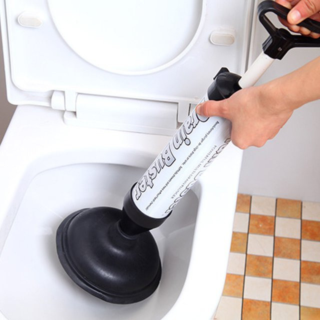 Winnereco Hochdruck-Toilettenpumpe mit 2 Saugnäpfen in Schwarz für das Badezimmer, B/T/H: 43,0 x 31,0 x 15,0 cm - Bild 1
