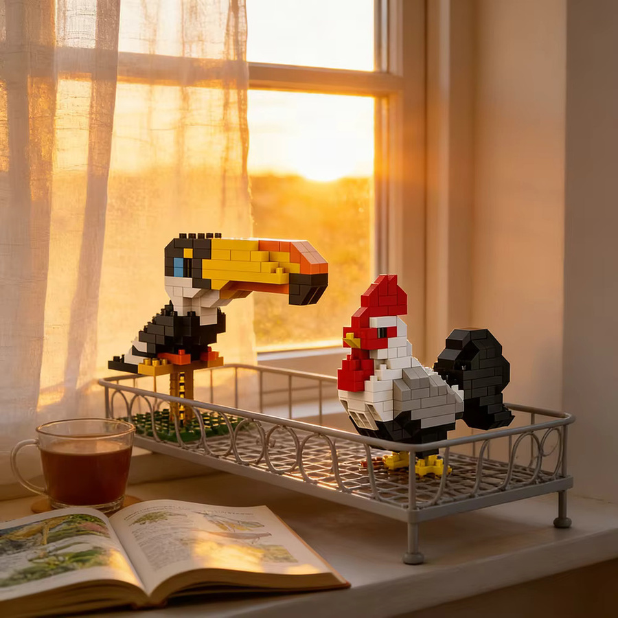 Doubuilt Micro-Mini-Bausteine Vogel-Set, Enten- & Tukan-Modelle, Konstruktionsspielzeuge - Bild 1