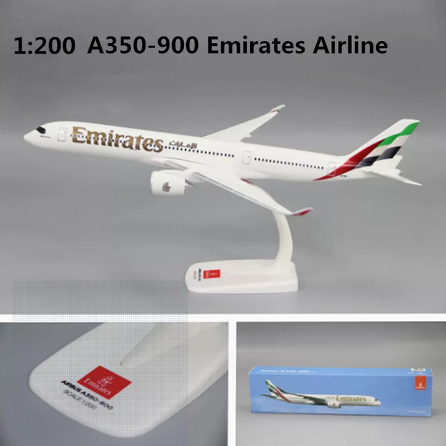 ART CROWN MODEL A350-900 UAE Emirates Airline-Flugzeug, Modellflugzeug, Maßstab 1:200, mit Sockel - Bild 1