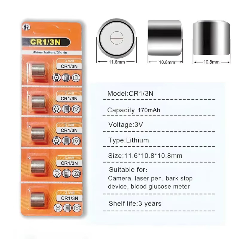 SCRCEO CR1/3N Lithiumbatterie 3V 170mAh in Silber für Canon-Kameras, Bark-Kragen, CMOS und Messgeräte - Bild 3
