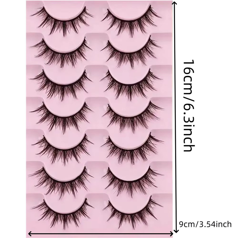 LIMEIKAI Manga-Wimpern, 7 Paar, 3D-Volumen, Unisex, natürlich - Bild 2