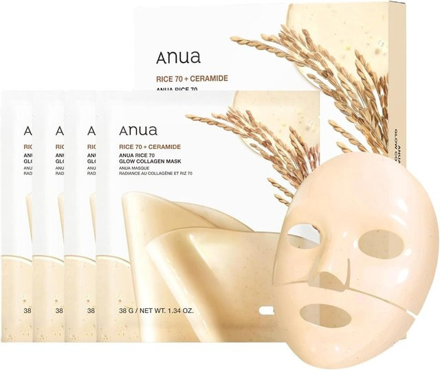 Anua Reis 70 Glow Kollagen Maske, Gel, 4x 38g, Unisex - Bild 1