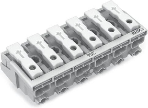 WAGO Netzanschlussklemme starr für 0,5-1,5 mm² Polzahl 6 Weiß 2500 Stück - Bild 1