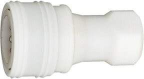 Riegler Hydraulikkupplung beidseitig absperrend aus POM in Weiß, G 3/8 IG, NW 7,5 - Bild 1