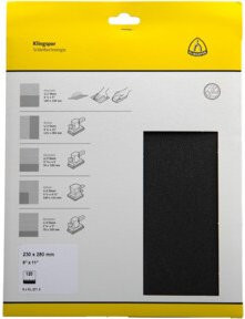 Klingspor SB-Schleifgewebe KL371 Universal in Schwarz, Körnung K120, B: 23,0 cm, H: 28,0 cm - Bild 1