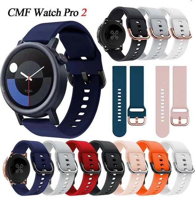 CMF Uhrenarmband Silikon, 22 mm, Schwarz, Unisex - Bild 1