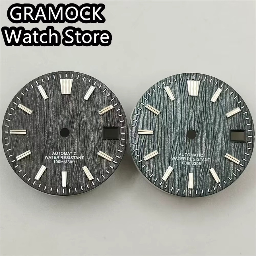 GRAMOCK Zifferblatt, Rindenstruktur, 29 mm, Schwarz, Weiß, Dunkelgrün, Blau, Unisex - Bild 2