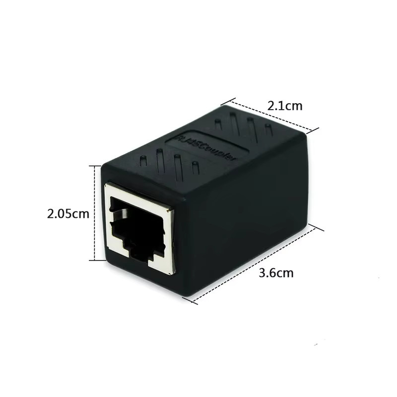 RJ45 Buchse-zu-Buchse Netzwerk Ethernet LAN Splitter Verbinder CAT5 CAT6 Adapter Koppler in Schwarz - Bild 4