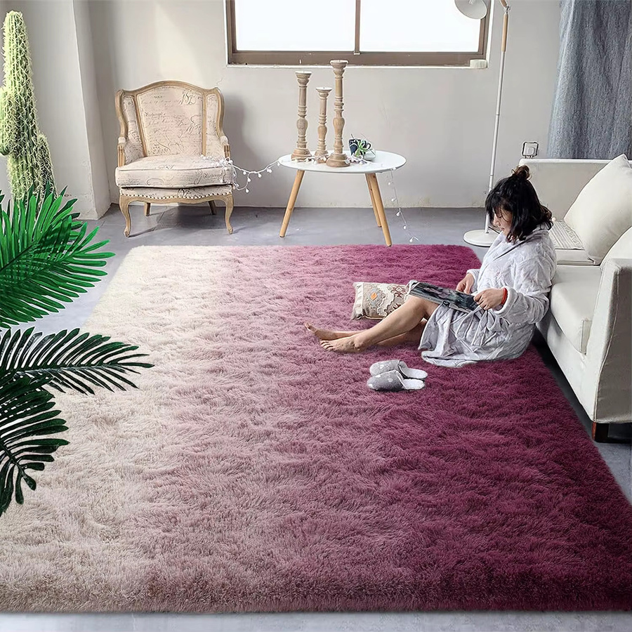 Vikama Seidenteppich mit Farbverlauf in Lila für Wohnzimmer und Schlafzimmer, pflegeleicht und schmutzabweisend, Rechteckig, B: 160 cm, T: 80 cm - Bild 3