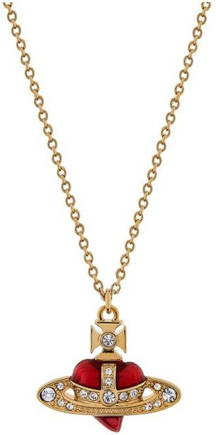 Vivienne Westwood Halskette, Strass-Herz-Anhänger, Kristall, Gold, Unisex - Bild 1