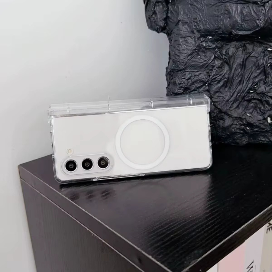 Transparente magnetische kabellose Ladehülle mit Scharnierschutz für Samsung Galaxy Z Fold 6 5 4 3 - Bild 2