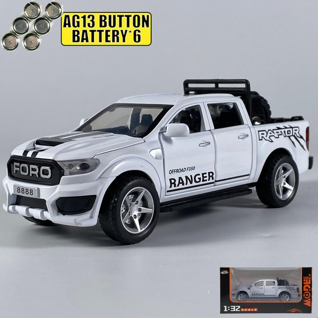 Linyi toy car Ford Ranger Raptor Stil Offroad Pickup F350 Livery Edition Modellauto, 1:32, Metall, Weiß, ab 18 Jahre - Bild 1