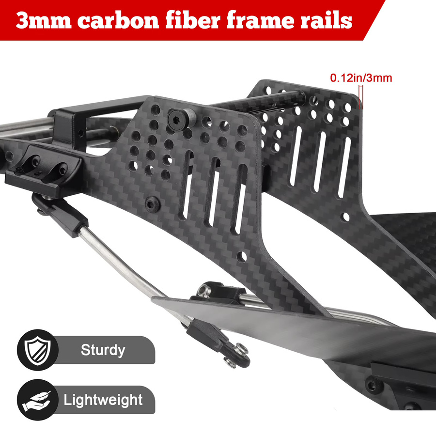 Hobbypark Carbonfaser LCG Chassis-Kit mit Getriebe & Antriebswelle, Zubehör - Bild 3
