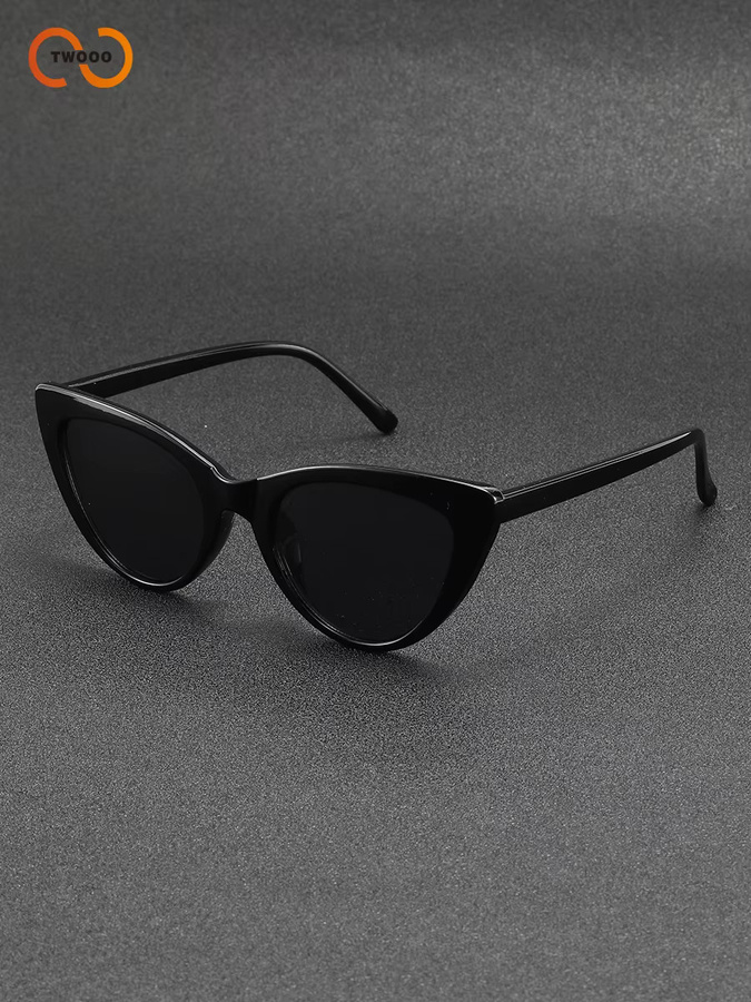 TWOOO Cat-Eye-Sonnenbrille, Vollrand, Kunststoff, Schwarz, Damen - Bild 4