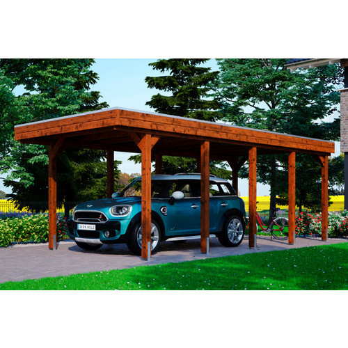 SKANHOLZ Carport Friesland braun farbbehandelt B/T: 314 x 708 cm, Höhe: 241 cm - Bild 2