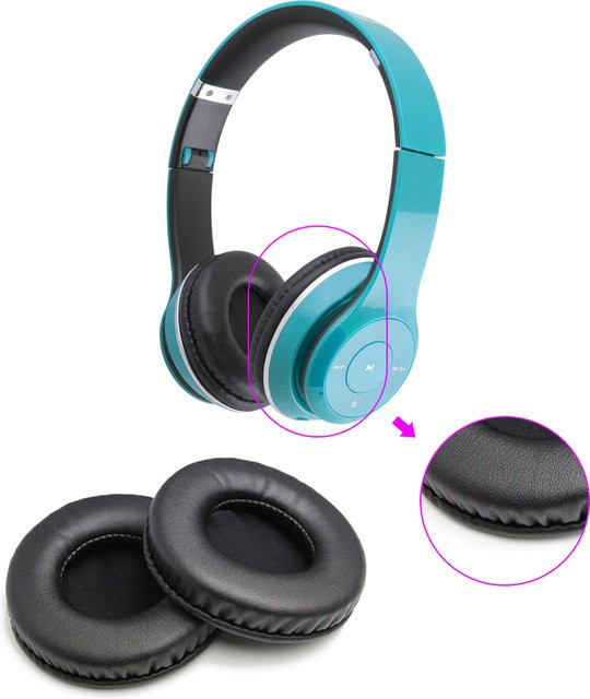 2 Stück Protein-Leder-Ohrpolster Ersatz für JBL E50 E50BT S500 S700 Kopfhörer in Schwarz - Bild 1