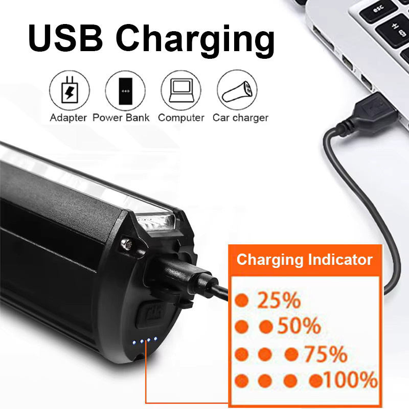 TouCloud Fahrradlicht mit 10000 mAh Powerbank Funktion, wasserdichte USB-C Taschenlampe für MTB und Rennrad in Schwarz - Bild 4