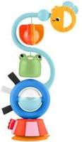 Fisher-Price Balanced Beginnings Badespielzeug mit Saugnapf für Babys ab 3 Monaten, bunt/mehrfarbig mit Blume, Frosch und Biene - Bild 1