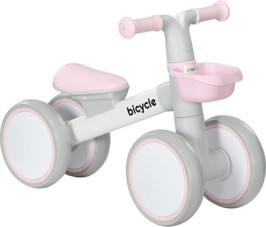 AIYAPLAY Kinder Laufrad Lauffahrzeug für Kinder ab 1 Jahr in Rosa-Weiß mit höhenverstellbarem Sitz