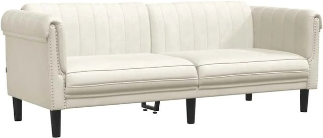 vidaXL 3-Sitzer Sofa in Creme aus Samt mit Massivholzrahmen und Armlehnen - Bild 1