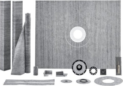 VEVOR Duschkanten-Set mit PVC-Mittelflansch und wasserdichter Membran, Grau, B: 121,9 cm, T: 152,4 cm - Bild 1