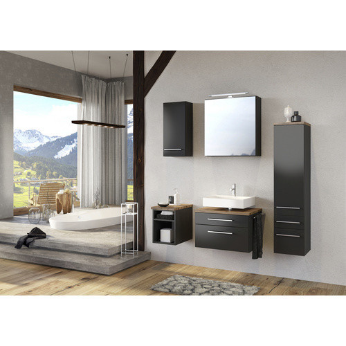 HELD MÖBEL Unterbecken-Set Davos in Grau mit integrierter Beleuchtung, B/H/T: 60 x 200 x 47 cm - Bild 2