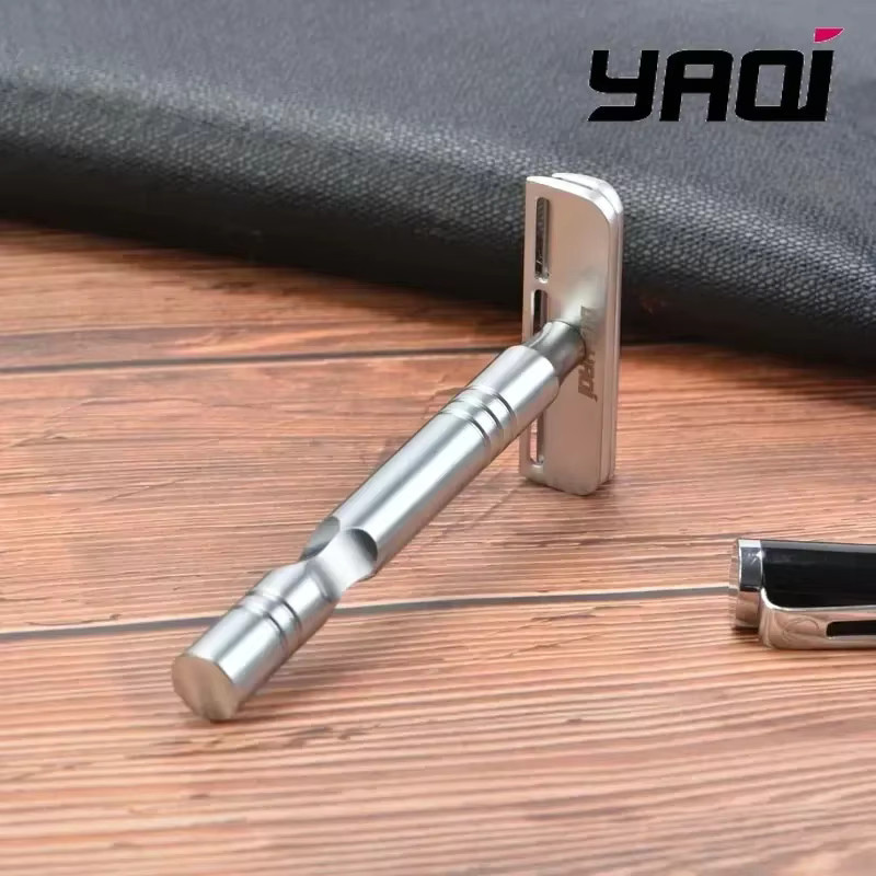 YAQI Excalibur Sicherheitsrasierer für Herren, Chrom-Optik, AC-Klinge - Bild 2