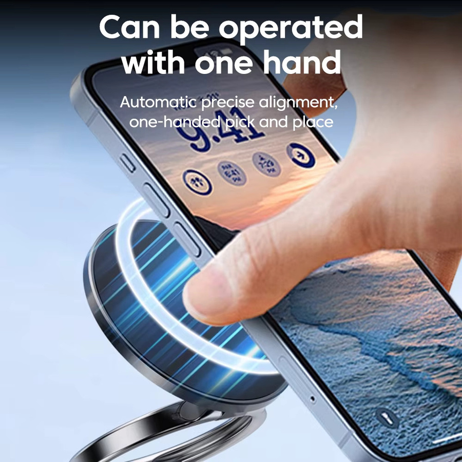 Olaf Magnetische Auto Telefonhalterung mit 360 Grad Rotation und Vakuum Saugnapf in Schwarz für iPhone 15/16 und iOS Smartphones - Bild 3